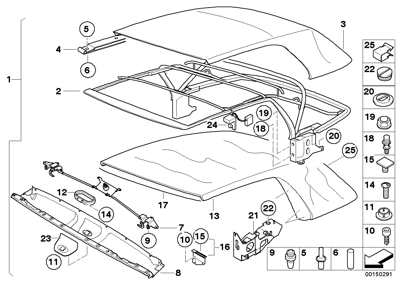 BMW 54318243261 Manual Folding Top