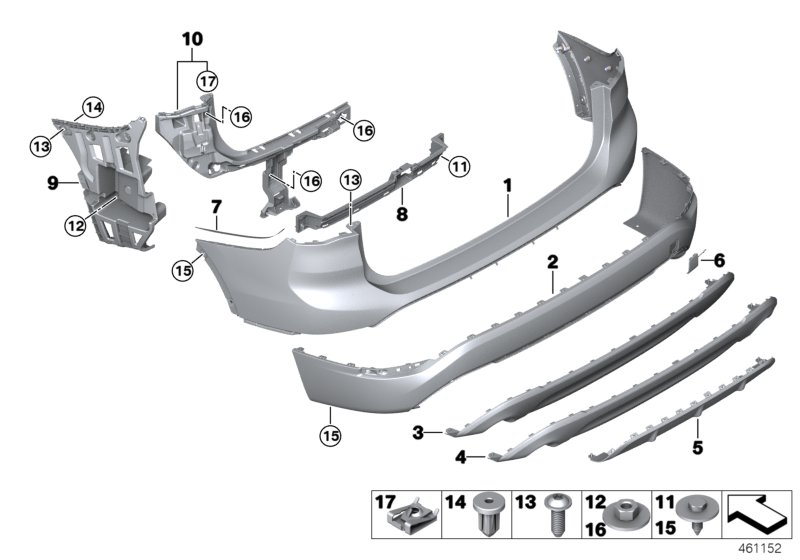 BMW 51127332324 Trim Panel, Bumper, Rear, Bottom