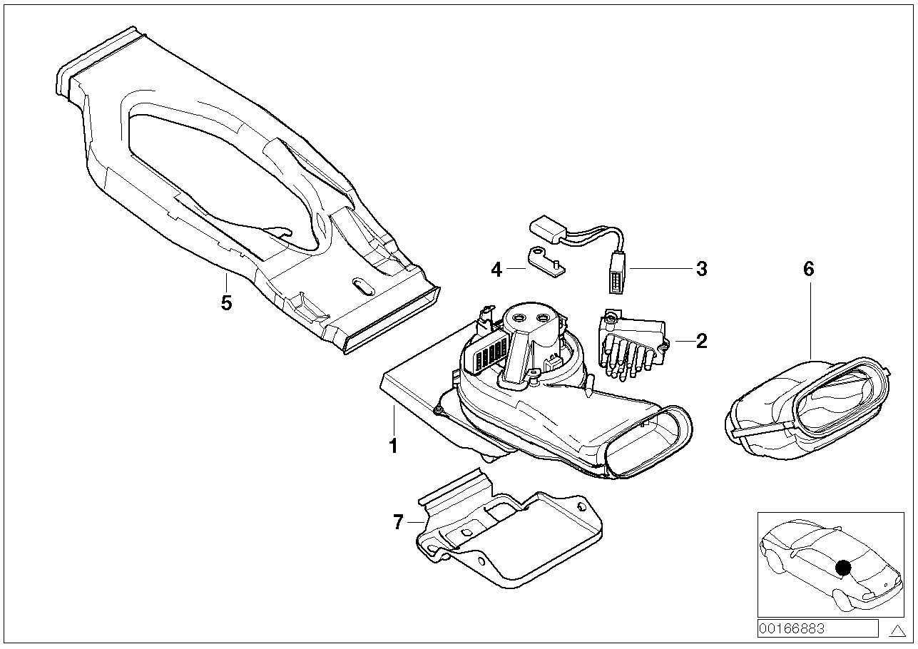 BMW 64228408028 Connecting Branch Blower Rear Passenger.Compartment.