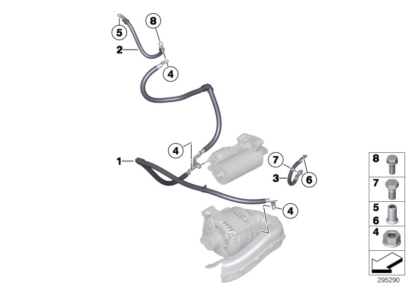 BMW 12427622995 Cable Alternator-Starter