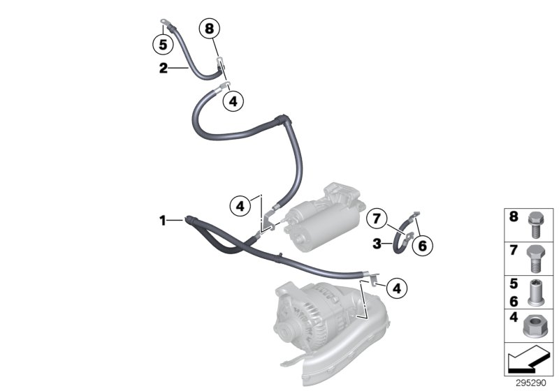 BMW 12427823310 Cable Alternator-Starter-Base B