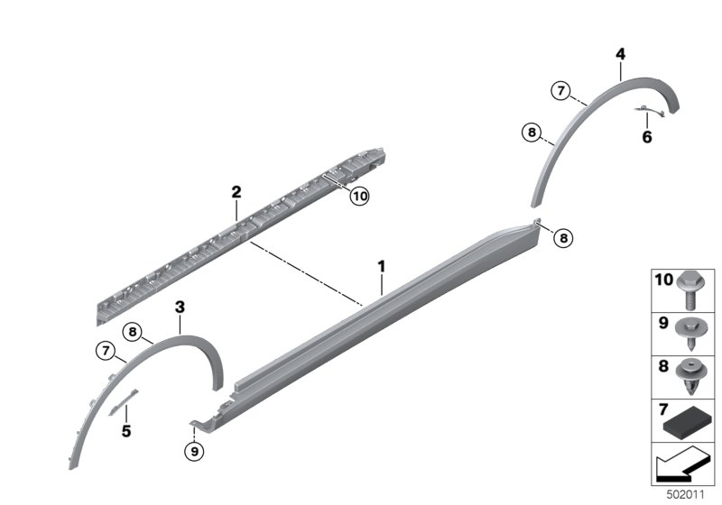 BMW 51779478304 WHEEL ARCH TRIM, RIGHT FRONT