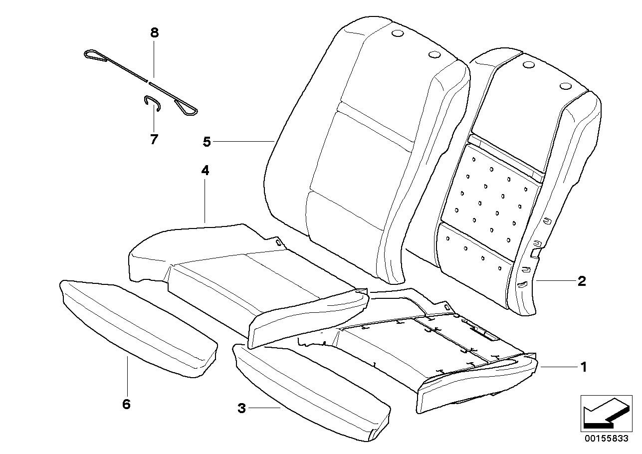 BMW 52107232929 Cover For Comfort Backrest,Leather Left