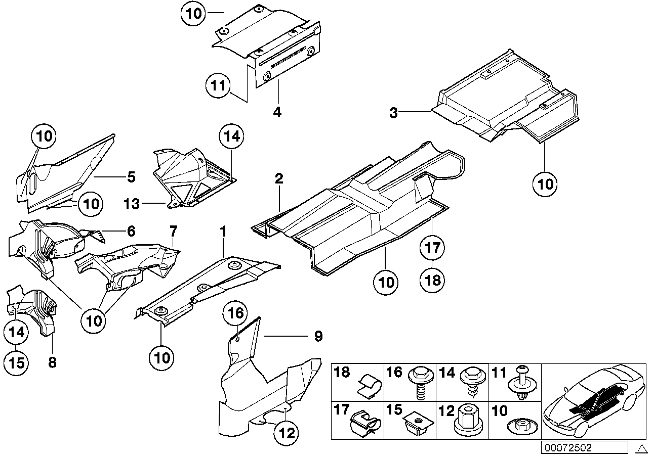 BMW 51482492496 Heat Resist.Plate For Right Rear Silencer