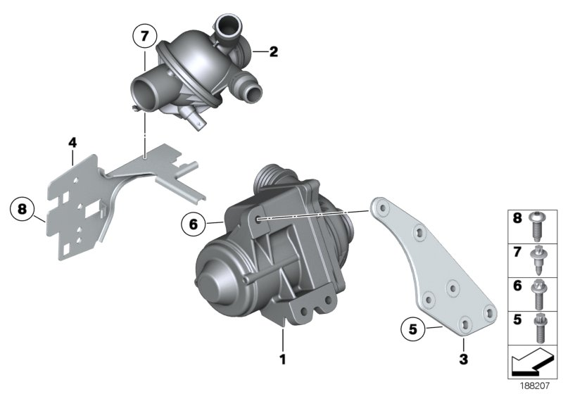 BMW 11512159019 Set Of Aluminium. Screws Water Pump