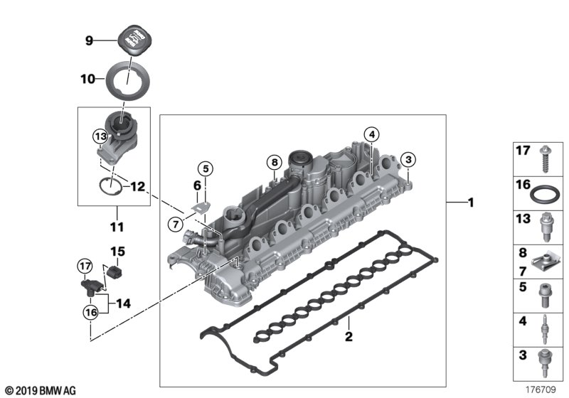 BMW 11120036237 Set Fixing Element, Interior