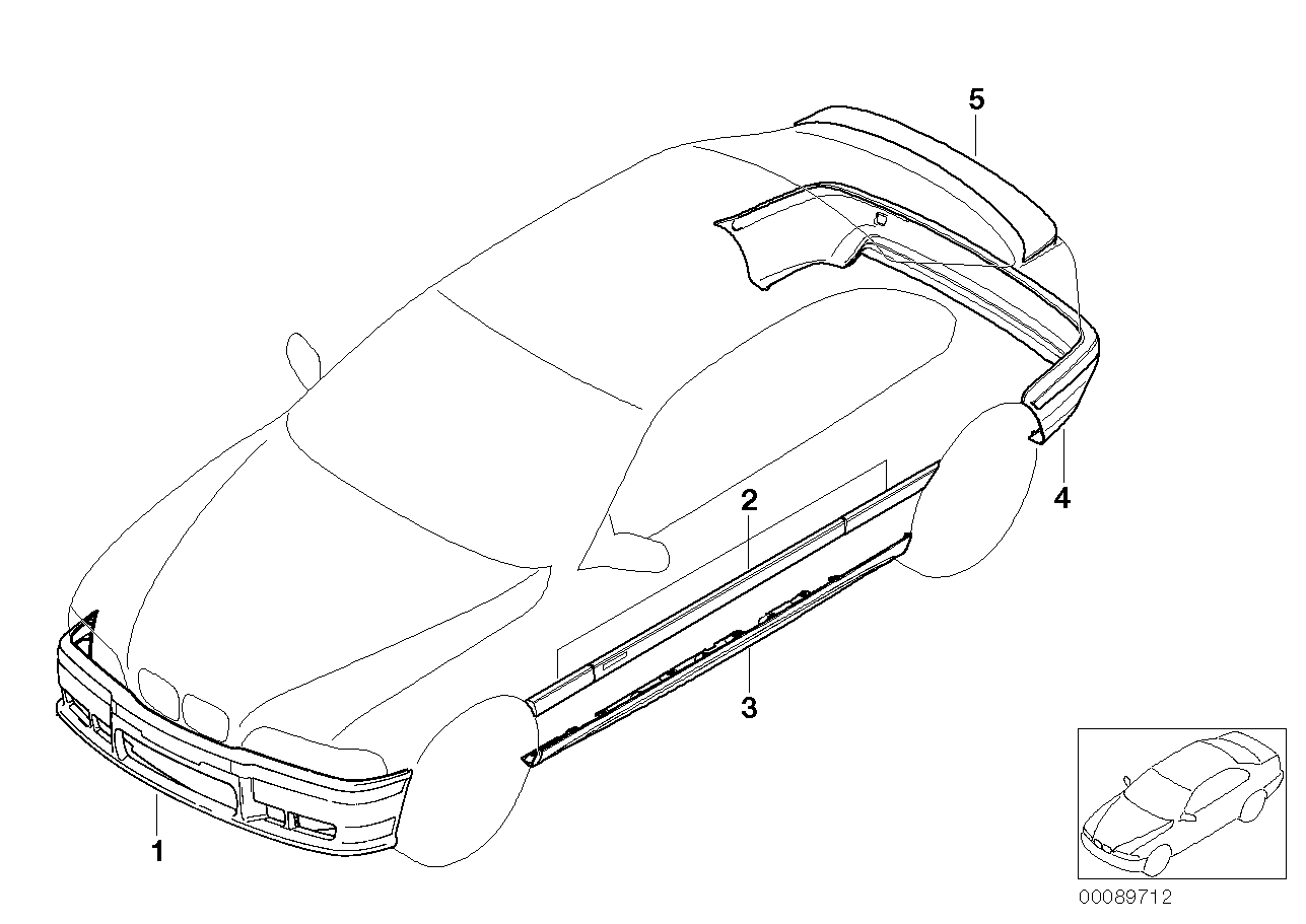 BMW 51129402928 Retrofit Kit, M Rear Apron, Primed