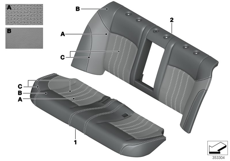 BMW 52208029448 Cover, Seat, A/C Leather