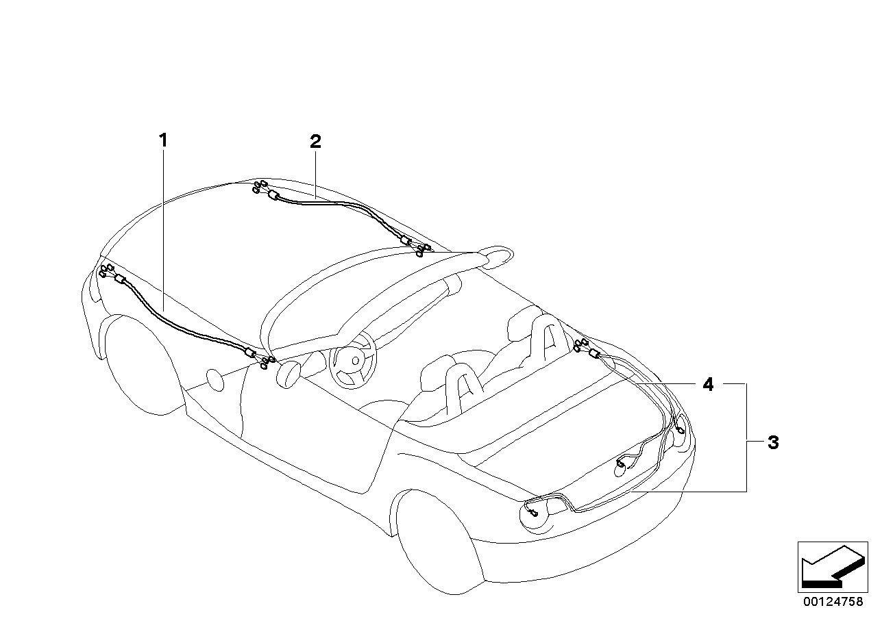 BMW 61116961988 Repair Wiring Set Rear Right