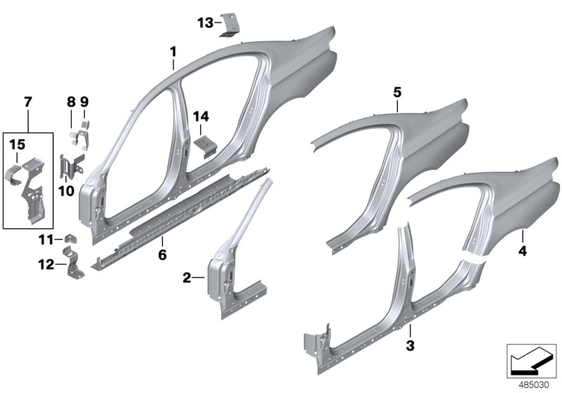 BMW 41217204489 Section Of Rear Left Fender