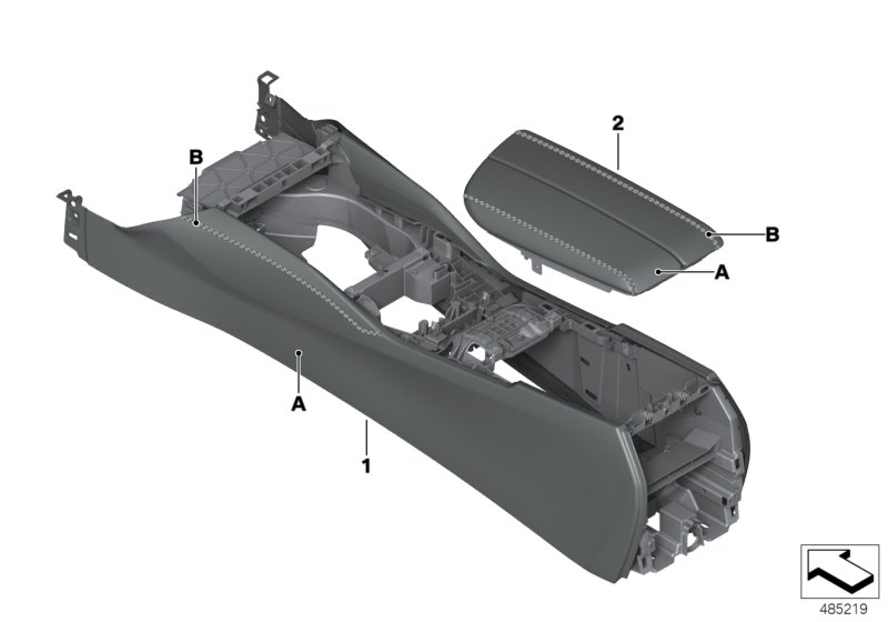 BMW 51167992663 CENTER CONSOLE, LEATHER