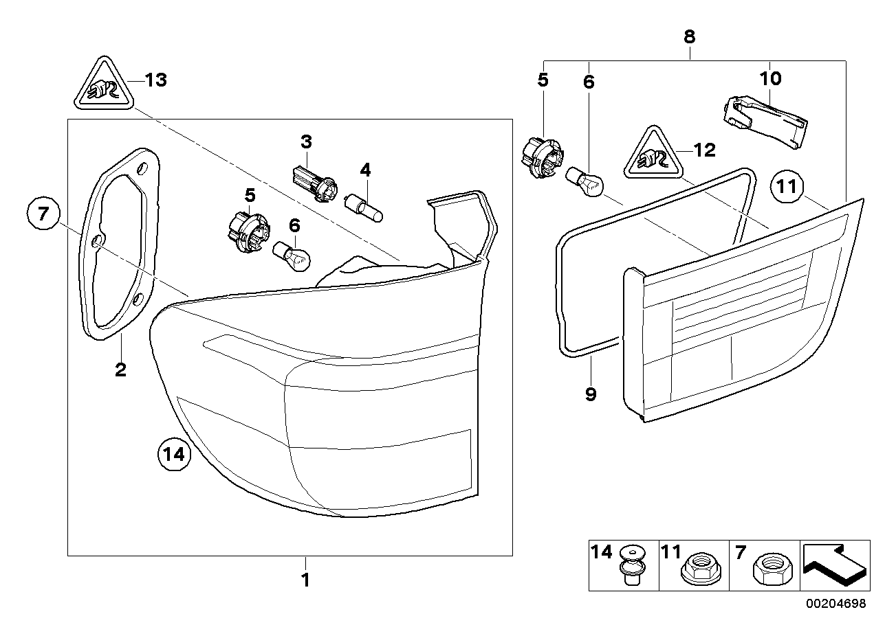 BMW 63217258417 Bulb-Holder Group With Cable