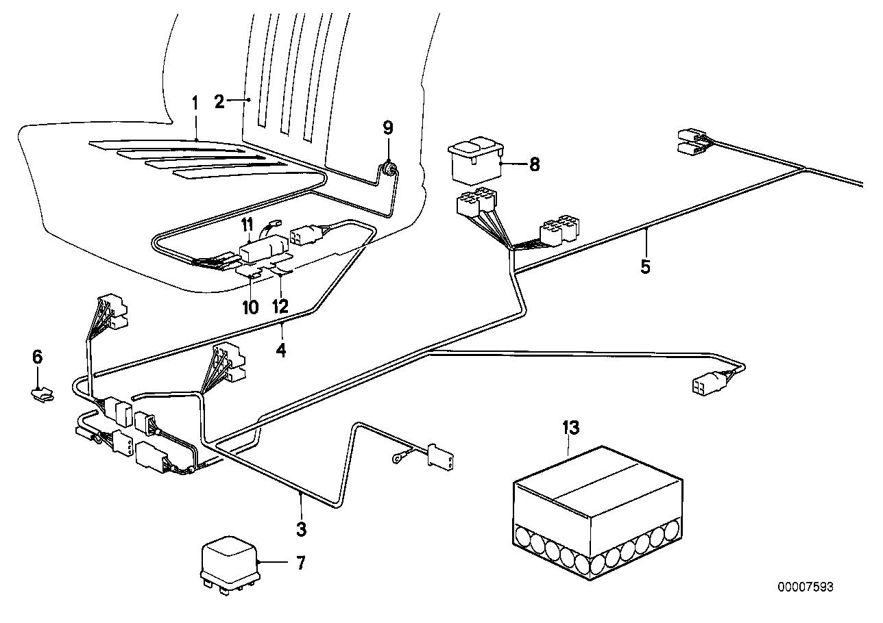 BMW 61121372968 Wiring Co-Drivers Side