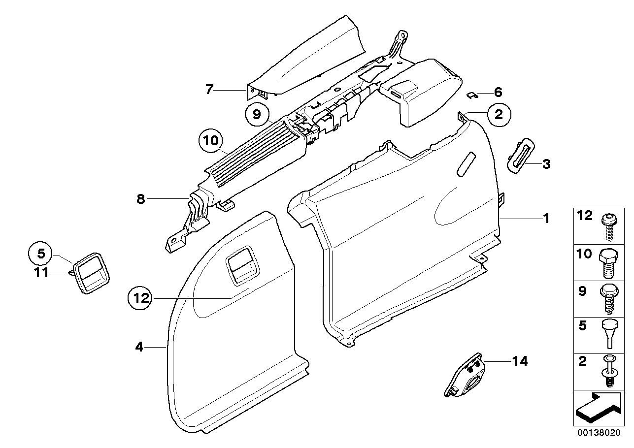 BMW 51476987050 Covering, Rear Right