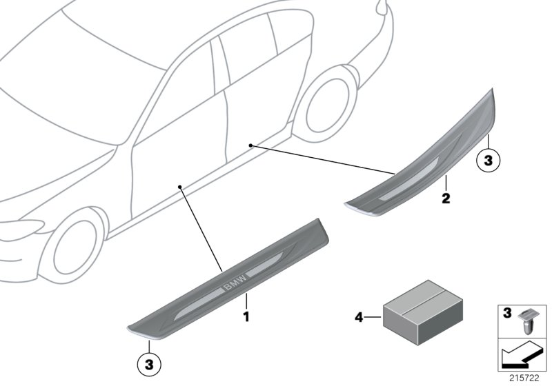 BMW 61119220310 Cable Set, Door Sill Cover Strips