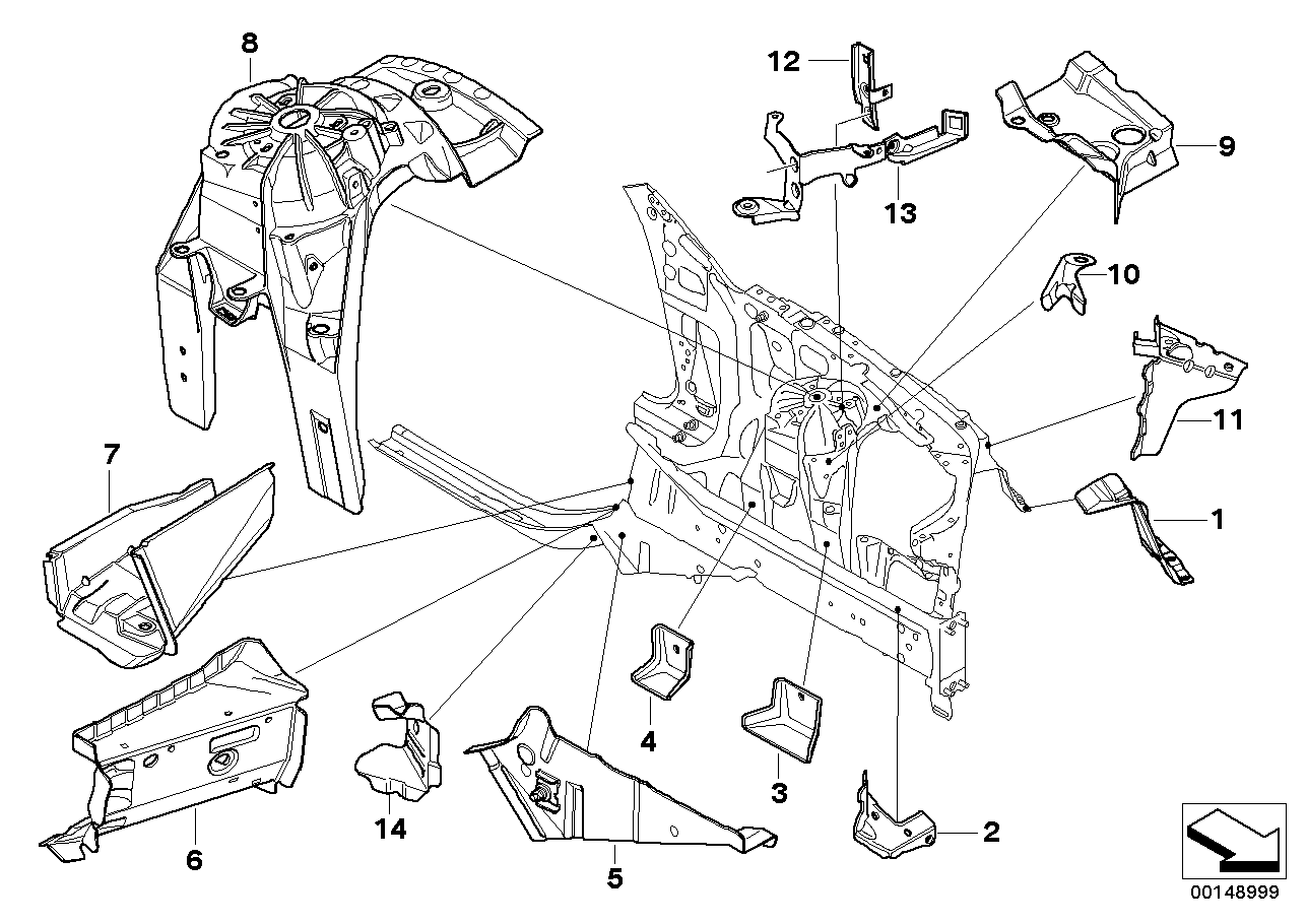 BMW 41137178979 Support Crash Box, Left