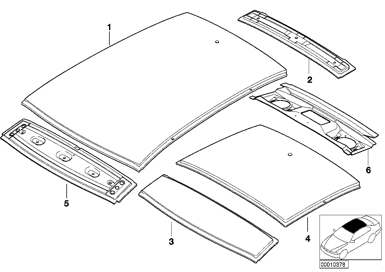 BMW 41318400047 Rear Roof Panel