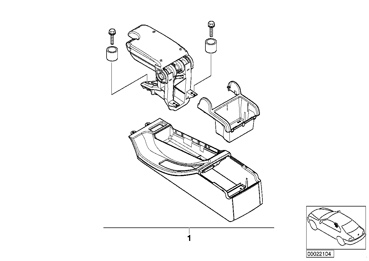 BMW 51169415867 Retrofit Kit, Armrest, Leather, Front