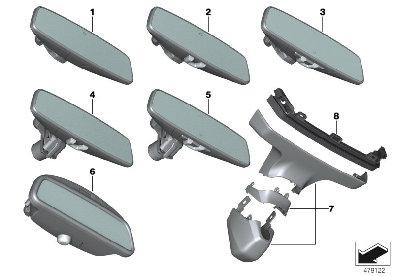 BMW 51166817654 Mirror Base Cover Set