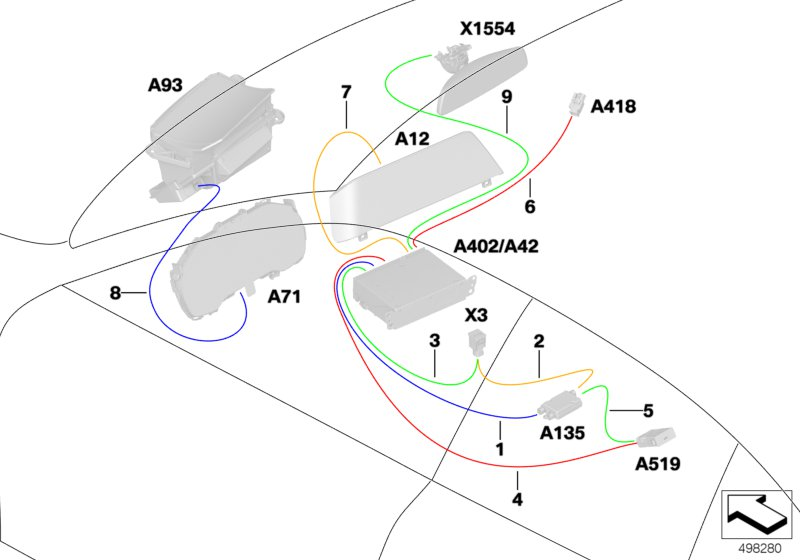 BMW 61118719638 HSD CABLE HU - CID