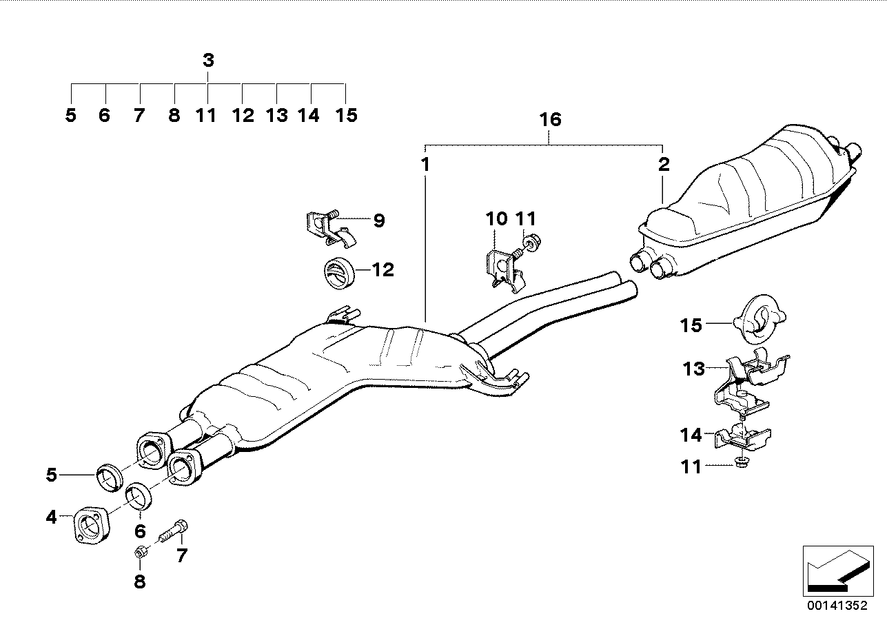 BMW 18210146603 Set Of Add-On Parts, Silencer