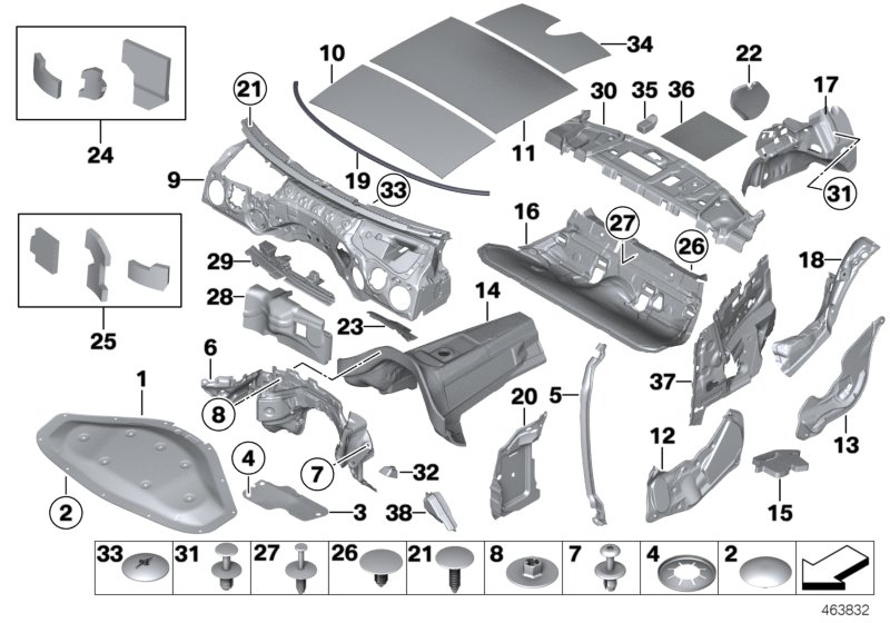 BMW 51487222003 Sound Insulation, Tunnel