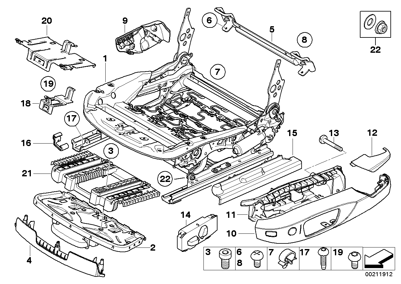 BMW 52109133420 Electrical Seat Mechanism, Right