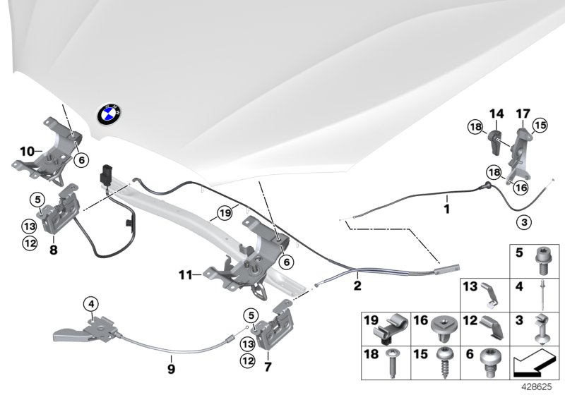 BMW 61139273133 Clip, Bowden Cable