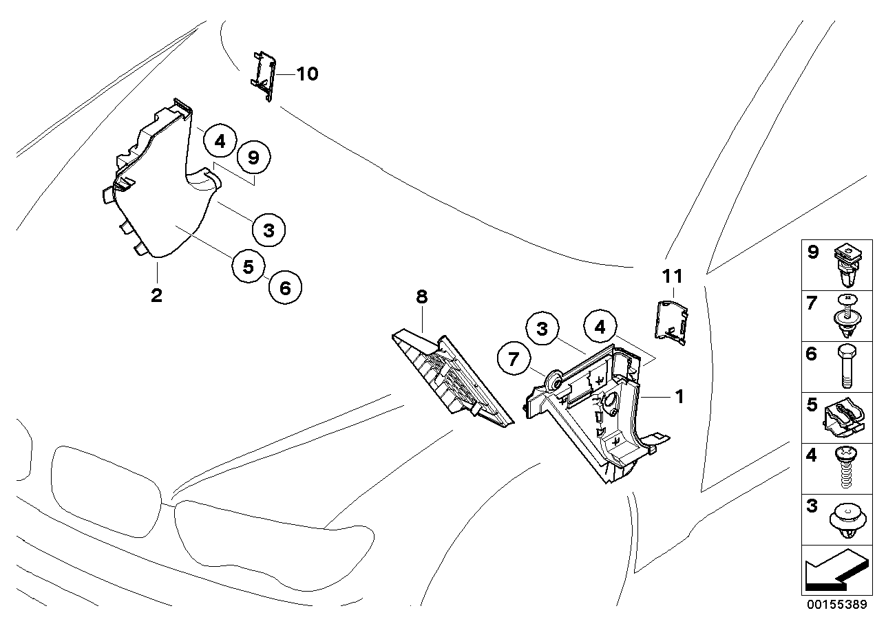 BMW 51437011069 Driver'S Footrest