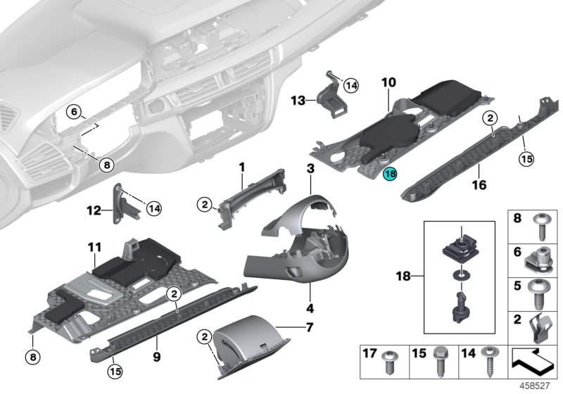 BMW 51459396731 Set Of Retaining Elements