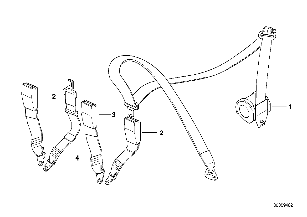 BMW 72118146796 Lower Strap, Rear