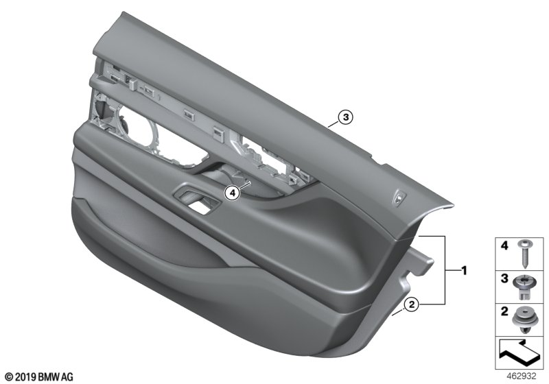 BMW 51427946182 DOOR LINING LEATHER REAR RIG