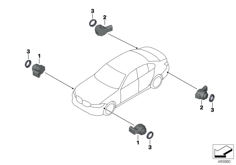 BMW 66209472241 ULTRASONIC SENSOR, TANZANITE