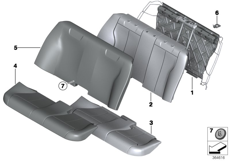 BMW 52207259946 Supporting Part, Backrest