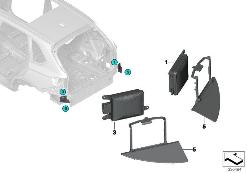 BMW 66326873351 Lane Change Warning Sensor Master