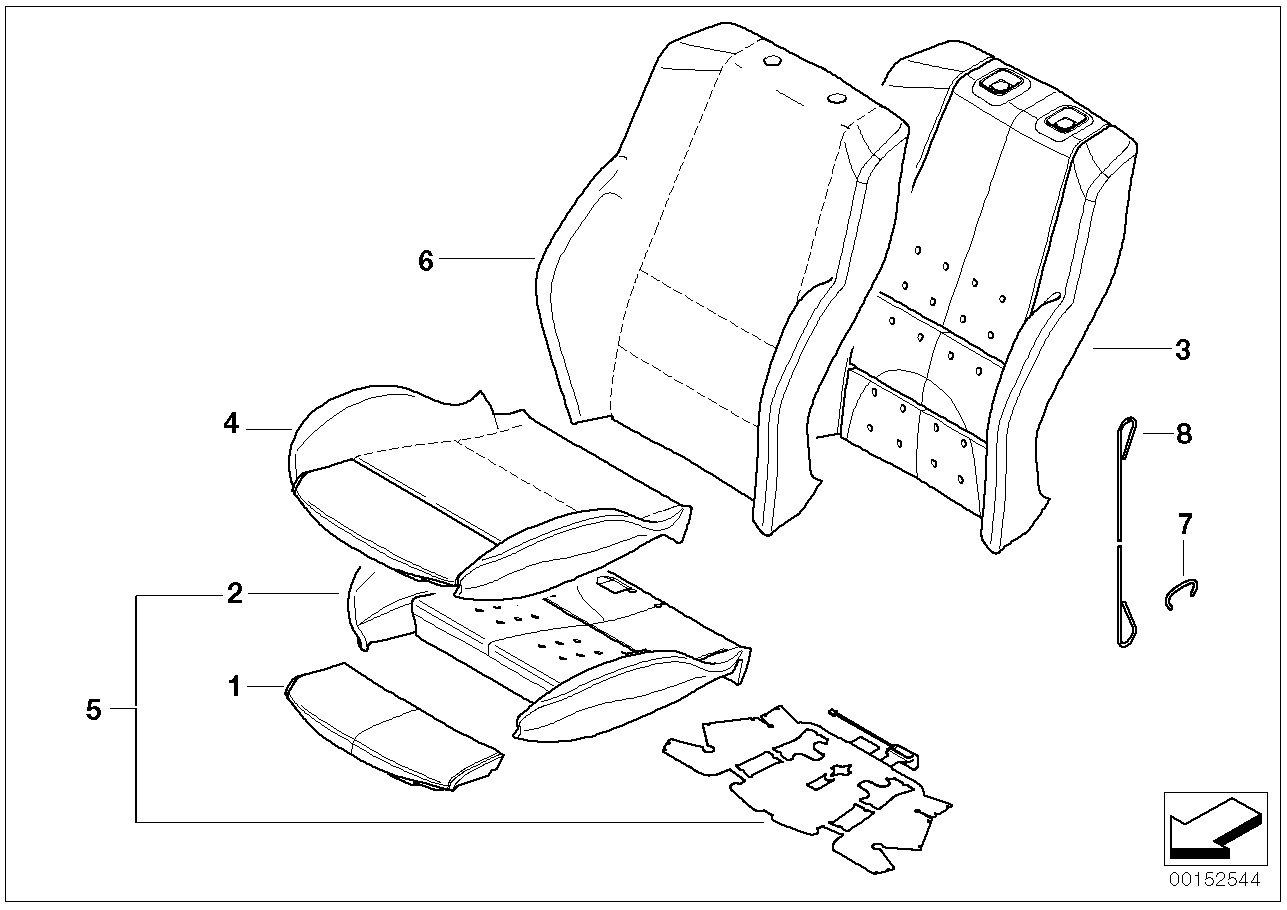 BMW 52103421924 Cover Backrest, Leather