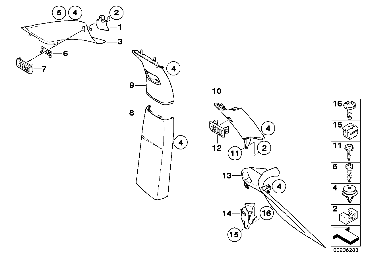 BMW 51439133659 Cover, Column D, Left