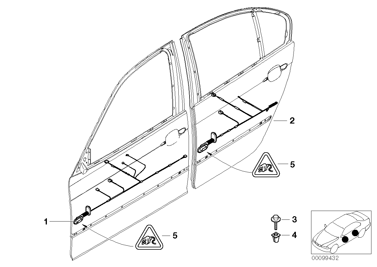 BMW 61126913096 Wiring Co-Drivers Side