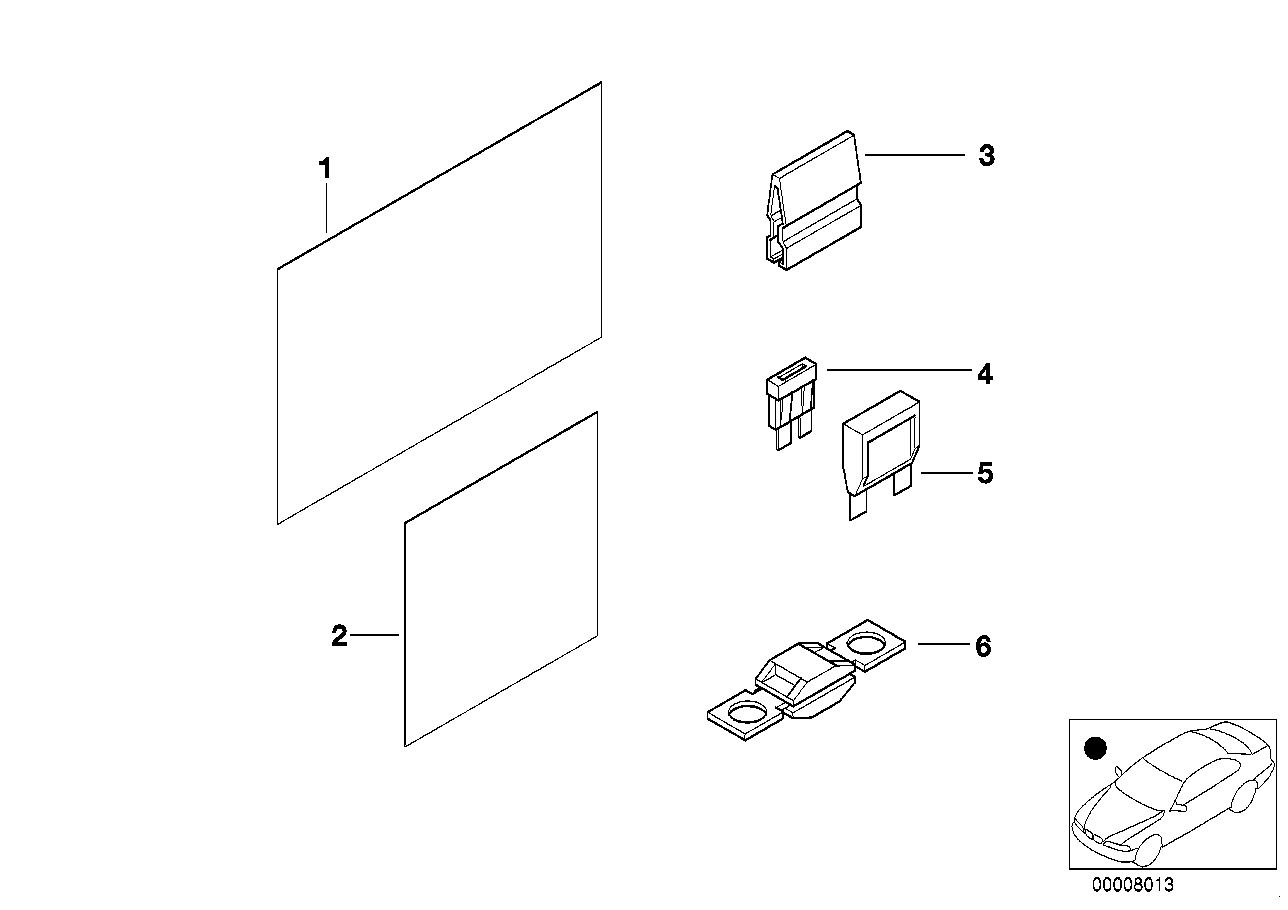 BMW 71236920040 Stick-On Label, Fuse Grouping, Rear