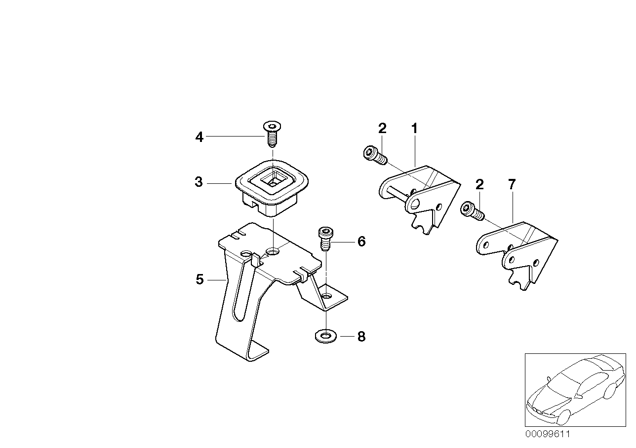 BMW 72148266485 Bracket, Child Seat Fastening