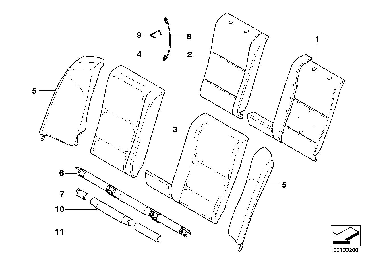 BMW 52207068865 Leather Cover For Exter. Strip