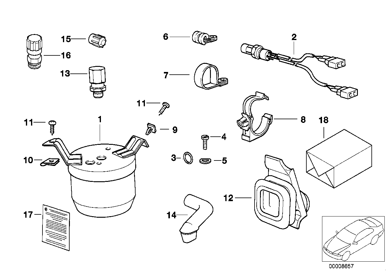 BMW 64118371438 Condensation Water Outlet Hose