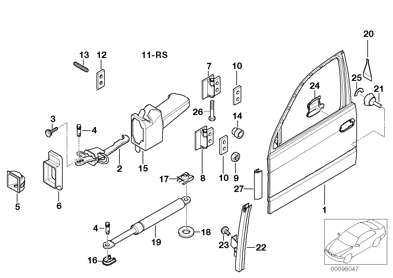 BMW 41511960998 Repair Kit For Door Hinge