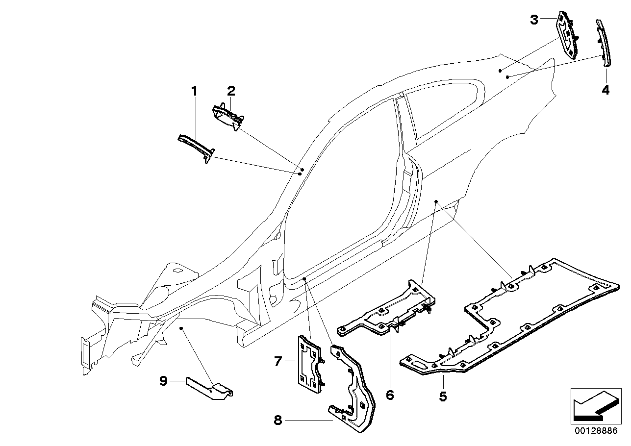 BMW 41217010886 Moulded Part Column A, Exterior