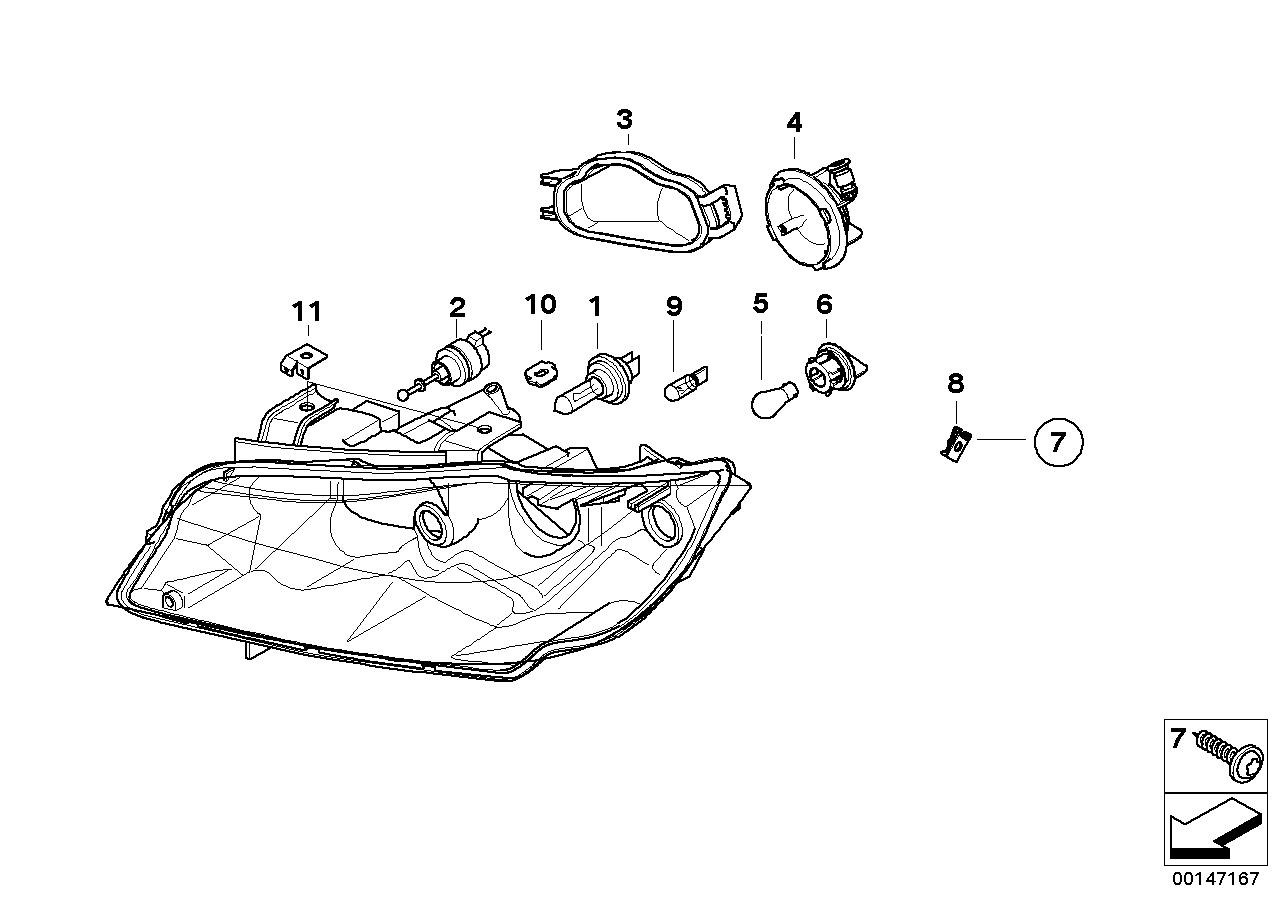 BMW 63117159565 Covering Cap High Beam, Right