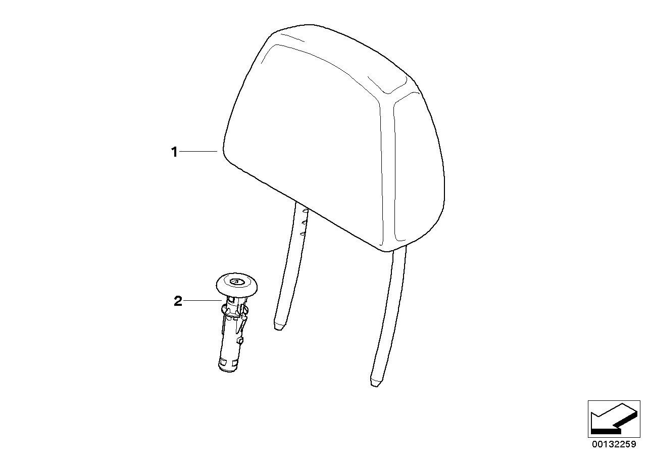 BMW 52107147461 Headrest Imitation Leather