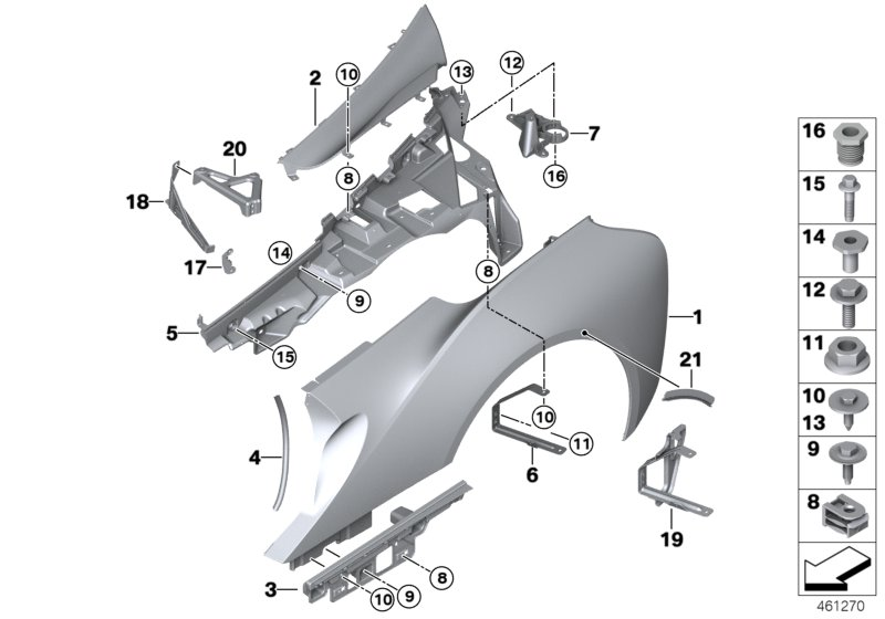 BMW 51437336312 Bracket, Side Panel, Rear Right