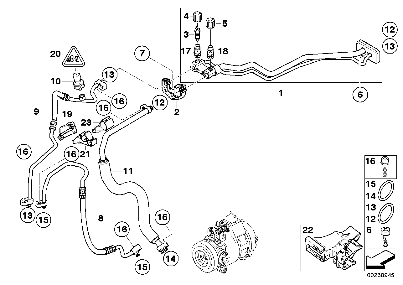 BMW 64539187635 Refrigerant Line, Double Pipe