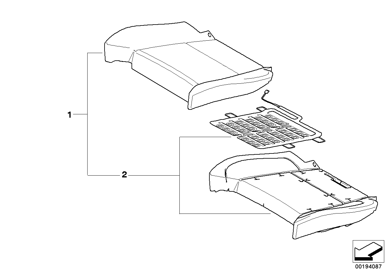 BMW 52107247499 Padded Section, Comfort Seat