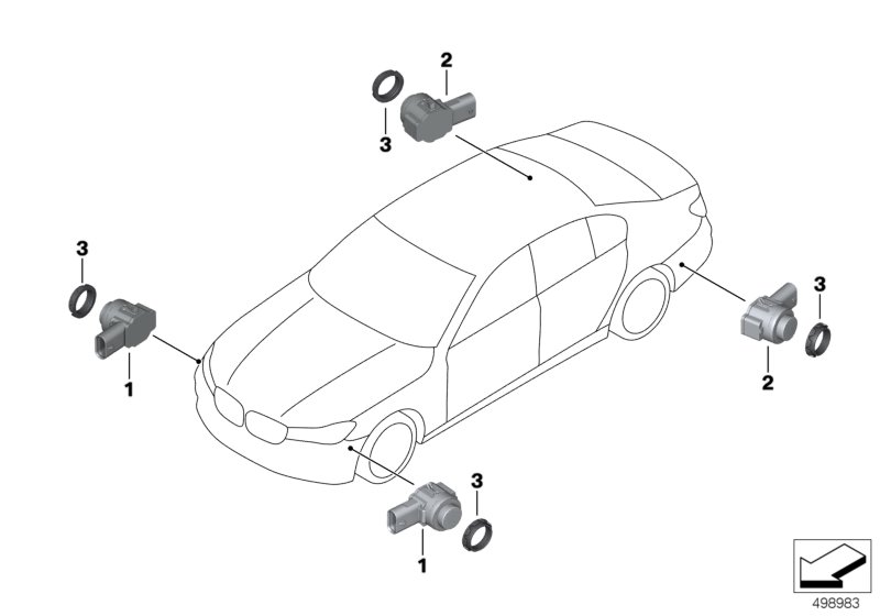 BMW 66209472220 ULTRASONIC SENSOR, BERNINA G